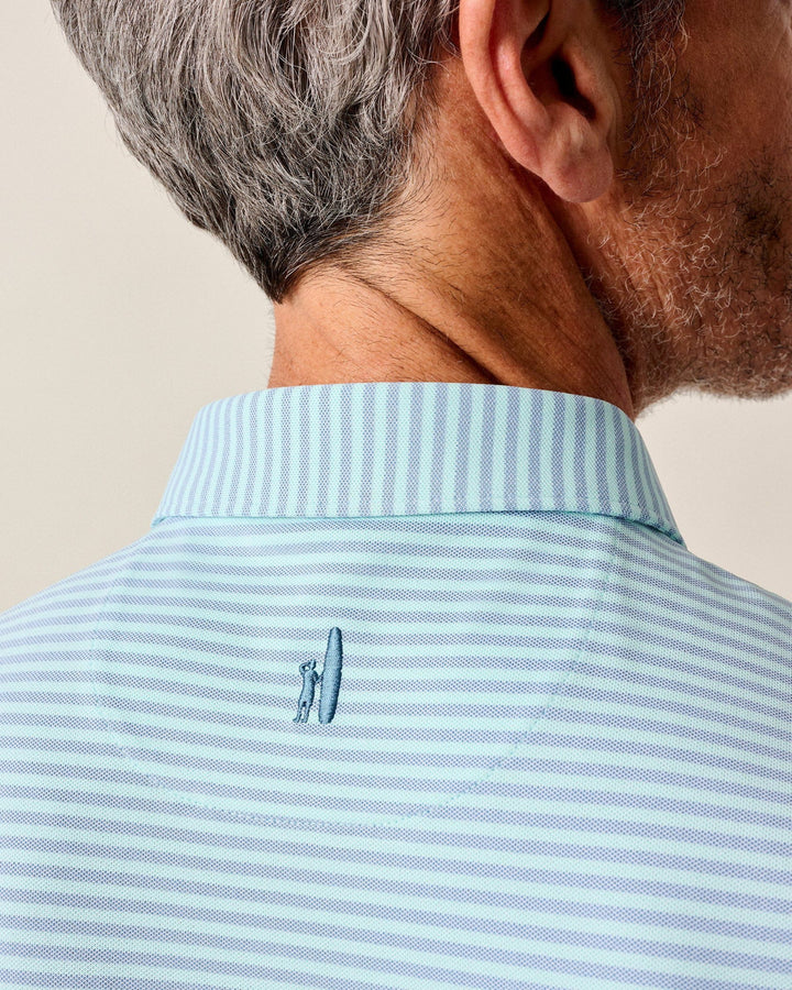 Stetson Stripe Perf. Polo Tide