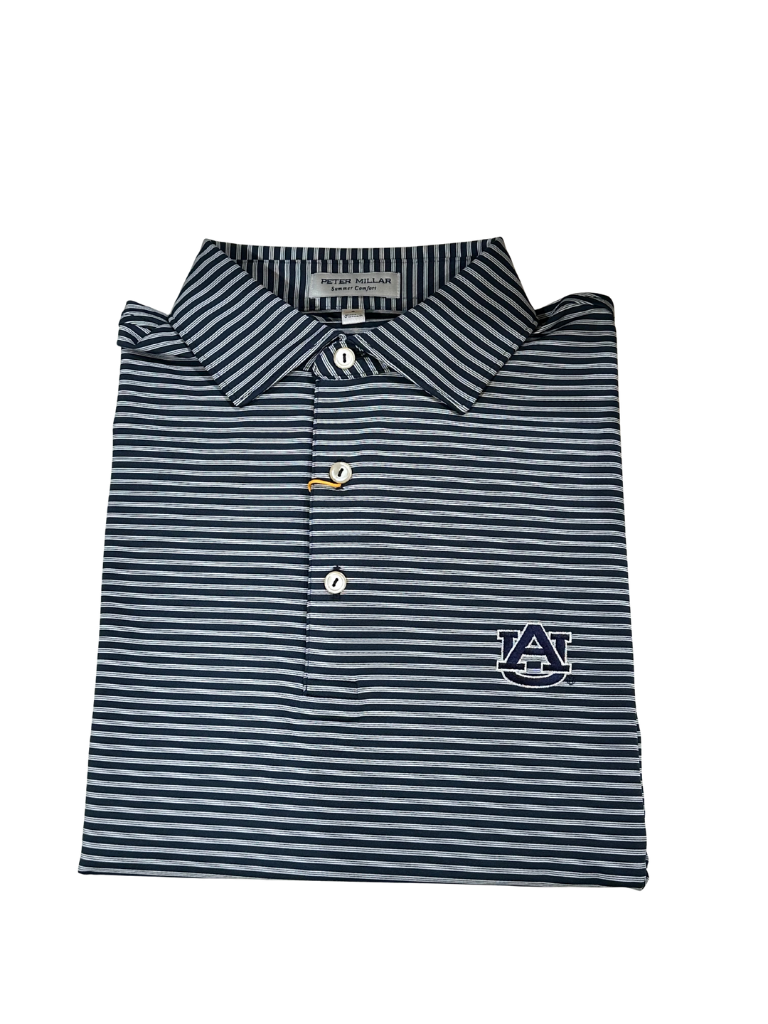 Auburn Peter Millar Tiebreaker Polo – Navy Classic Logo