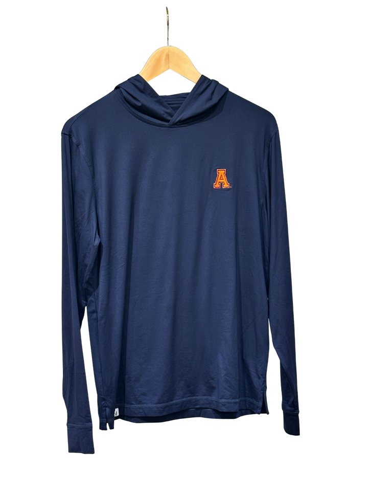 Auburn Johnnie-O Talon Featherweight Performance Hoodie – Block A Logo in Navy