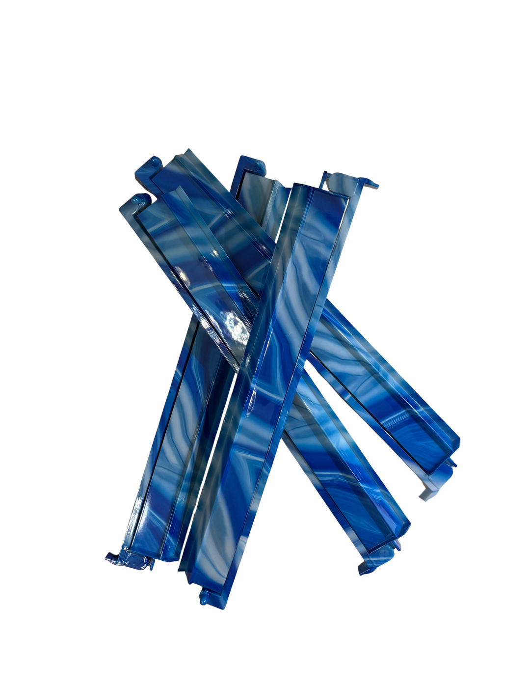 Blue Lace Agate Mahjong Rack &amp; Pusher Set