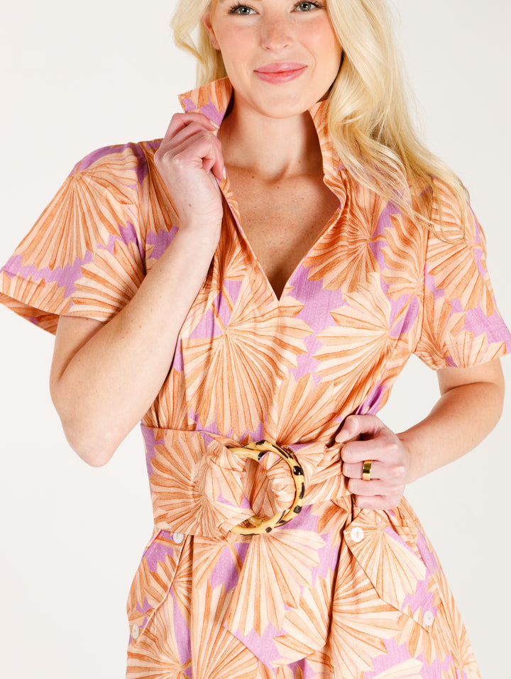 Brooke Dress in Violet Fan
