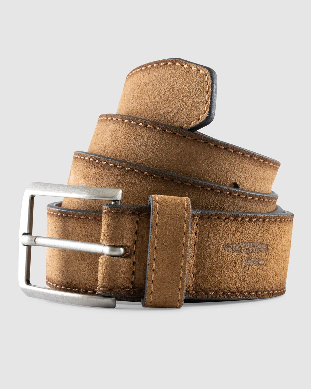 Vintage Suede Leather Belt - Taupe