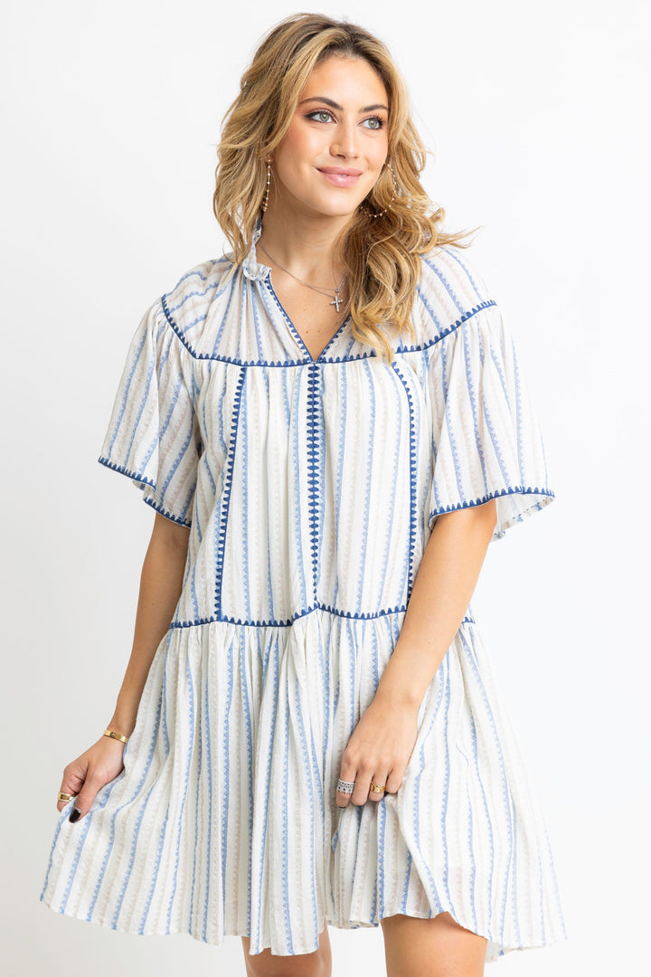 Blue Stripe Linen Dress