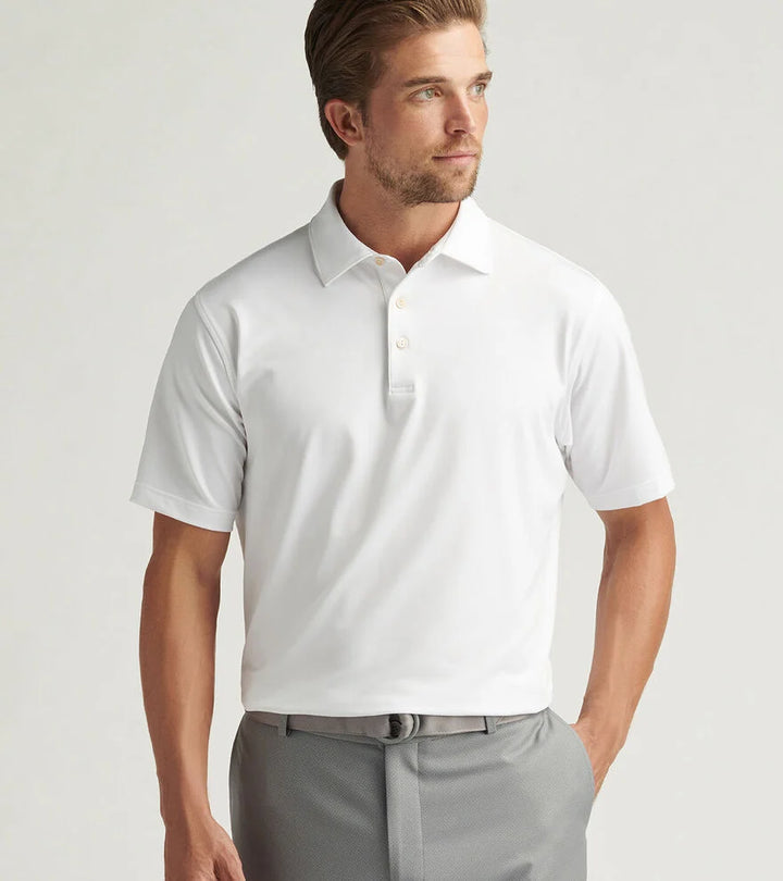 Peter Millar Solid Performance Jersey Polo White
