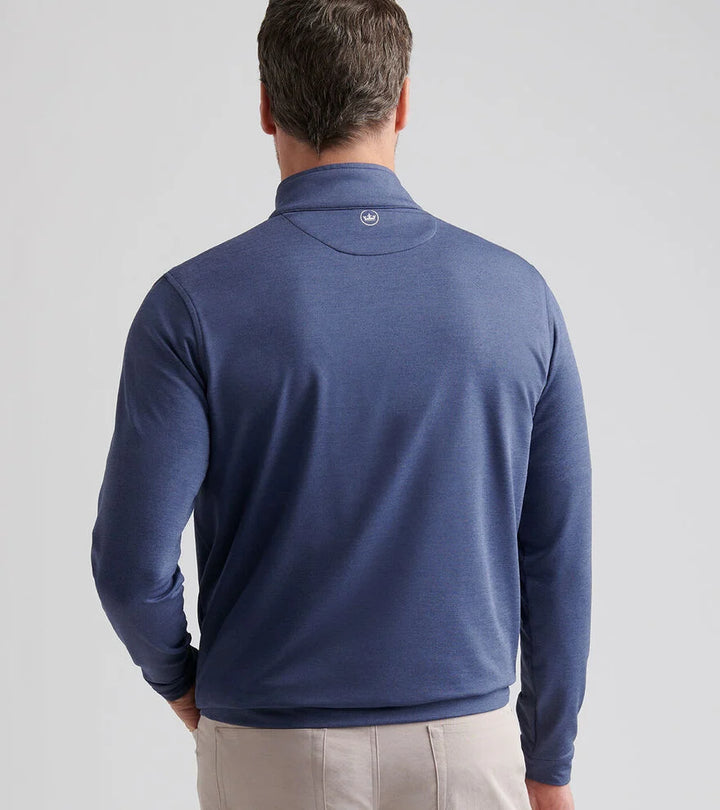 Peter Millar Perth Melange Performance Quarter Zip Navy