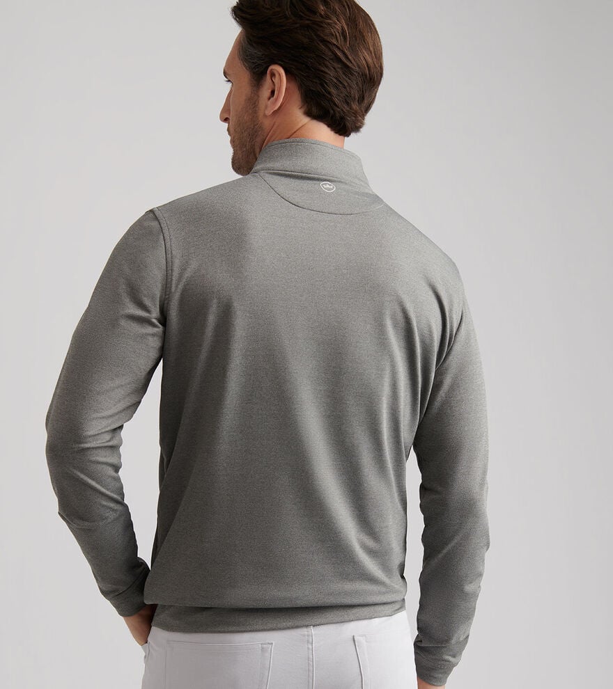 Peter Millar Perth Melange Performance Quarter Zip Smoke