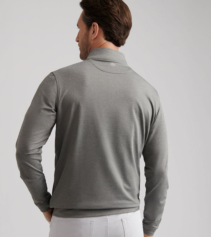 Peter Millar Perth Melange Performance Quarter Zip Smoke