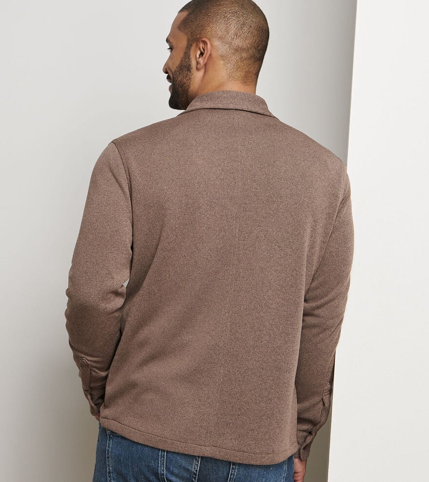 Crown Sweater Fleece Shirt Jacket - Popular Brown