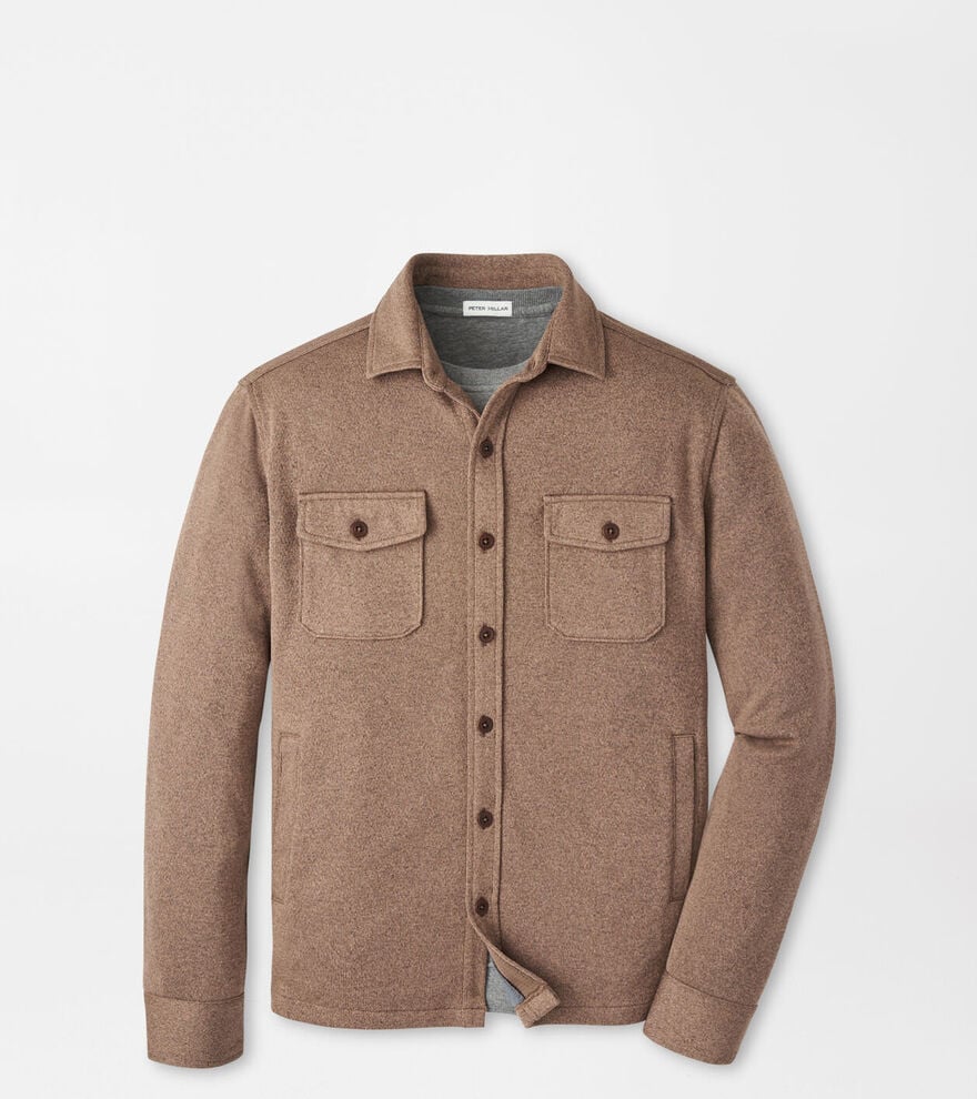 Crown Sweater Fleece Shirt Jacket - Popular Brown