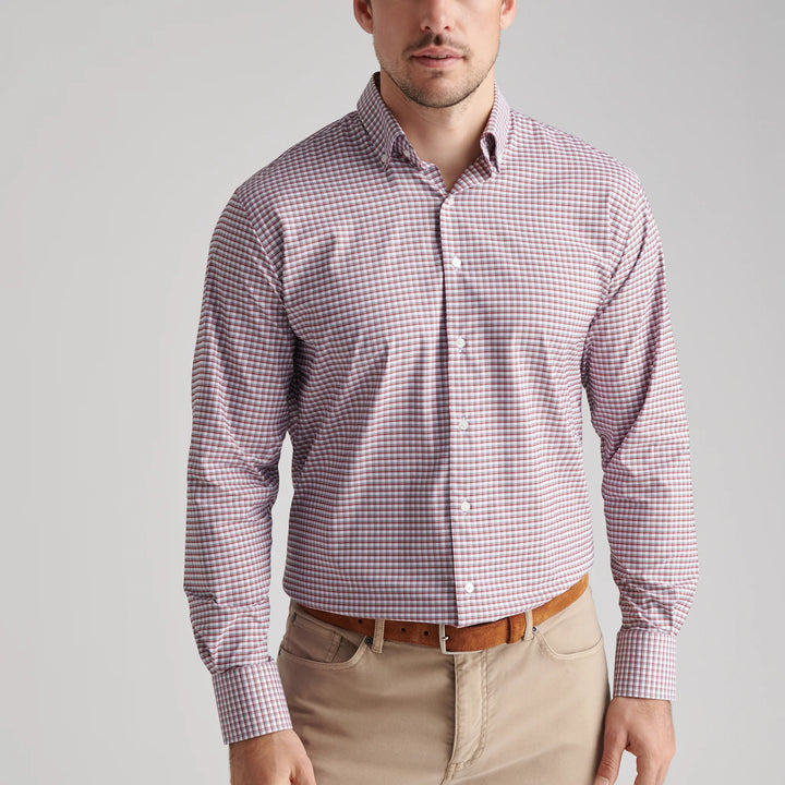 Cashiers Perf Twill Sport Shirt - Sparrow Red