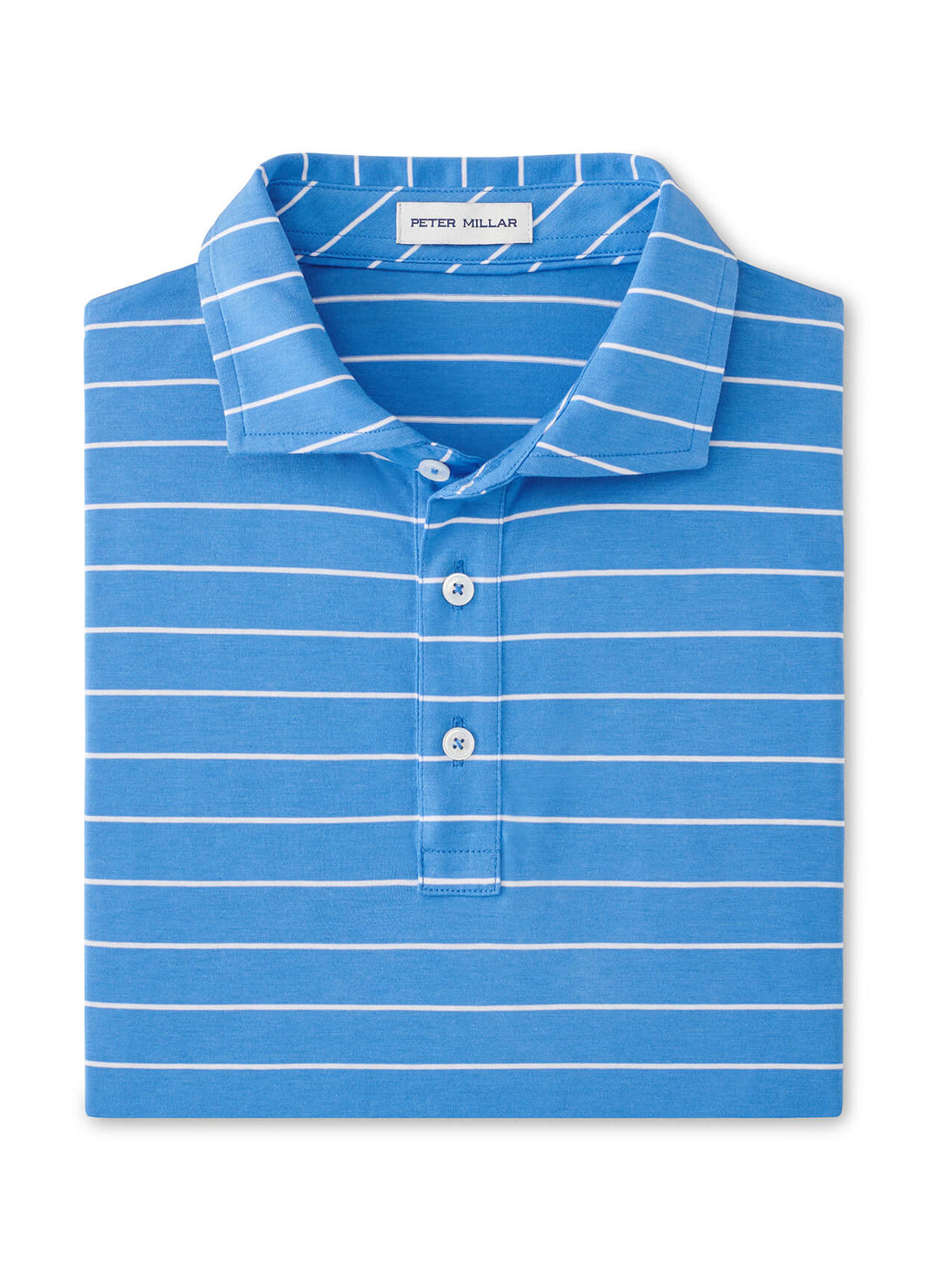 Crown Comfort Stripe Polo Blue