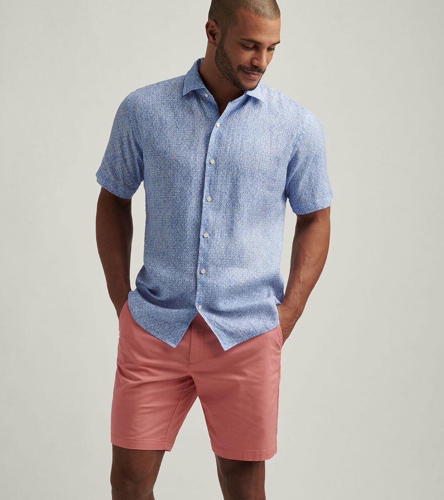 Champlain Linen Sport Shirt Blue