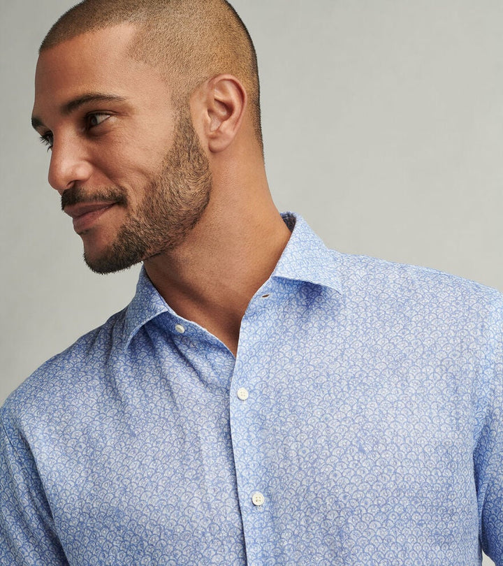Champlain Linen Sport Shirt Blue