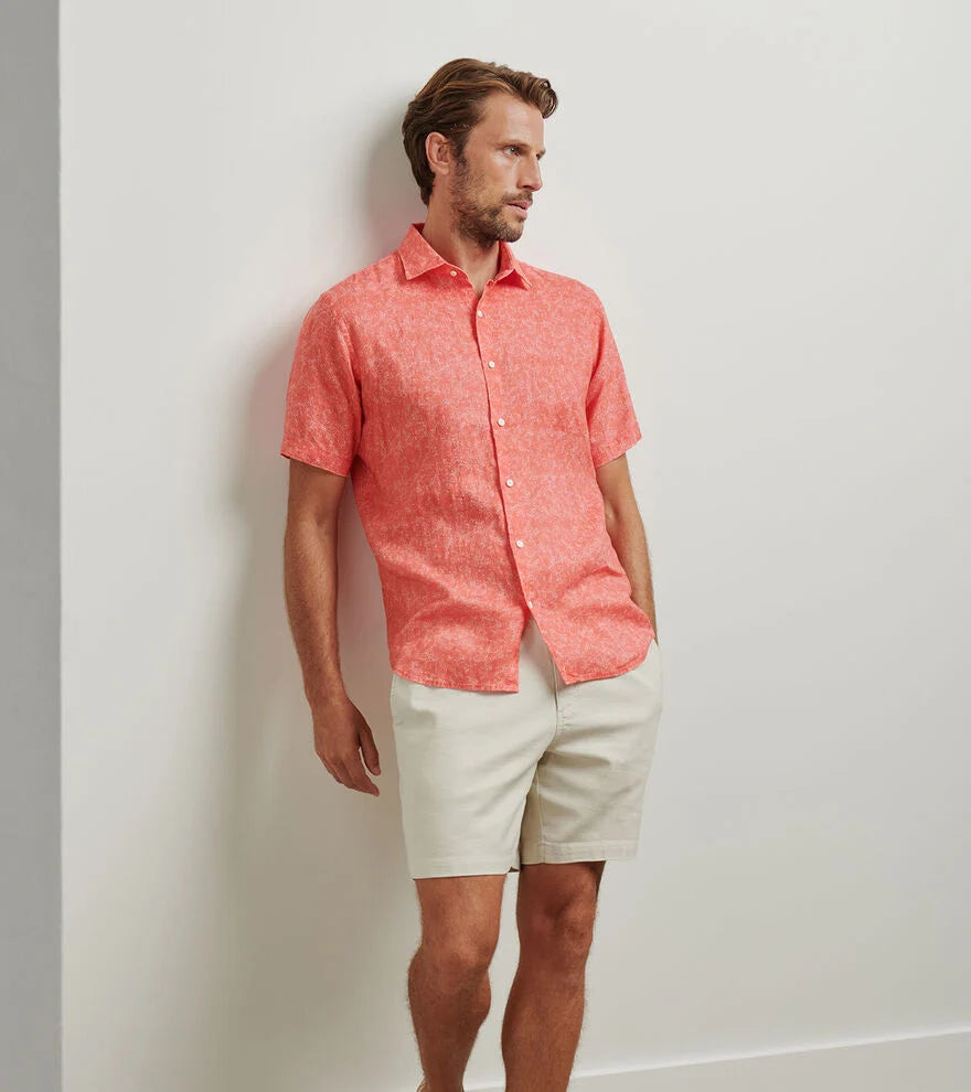 Volta Linen Sport Shirt Geranium
