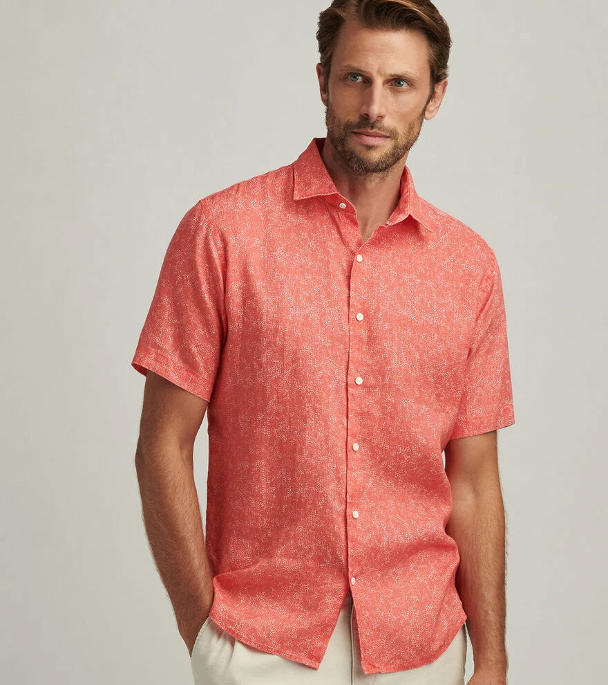 Volta Linen Sport Shirt Geranium
