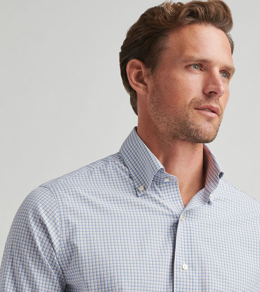 Rollins Perf. Poplin Sport Shirt Blue