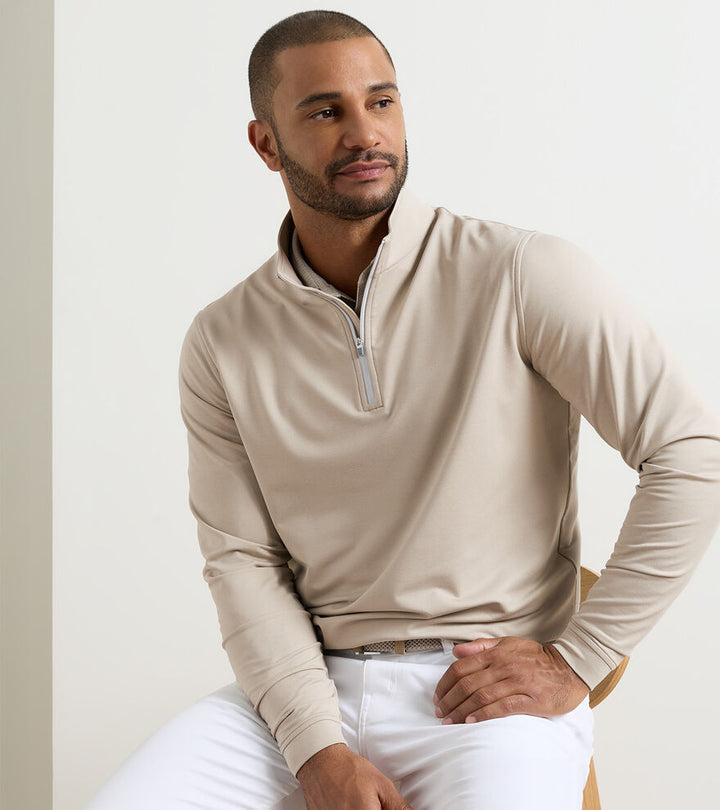 Perth Mélange 1/4 Zip - Biscuit
