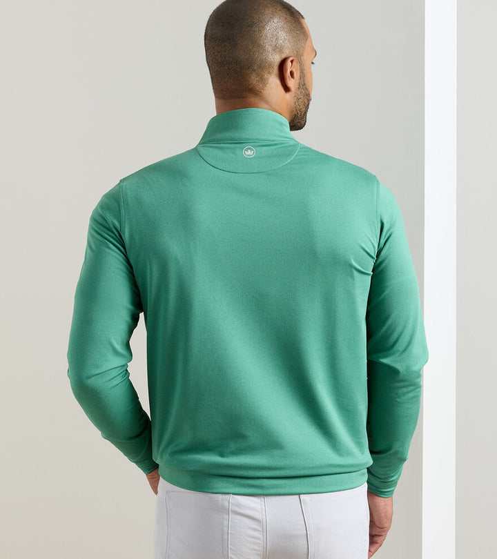 Peter Millar Perth Mélange Quarter Zip Snow Pea