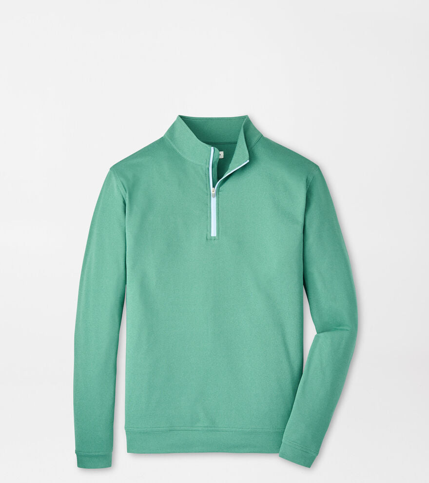Peter Millar Perth Mélange Quarter Zip Snow Pea