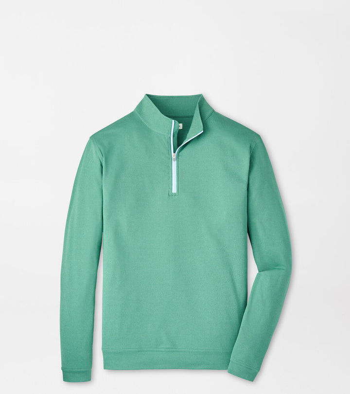 Peter Millar Perth Mélange Quarter Zip Snow Pea