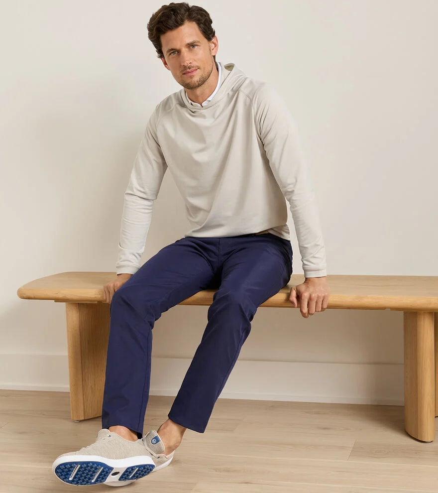 Pine Sugar Stripe Perf Hoodie - Biscuit