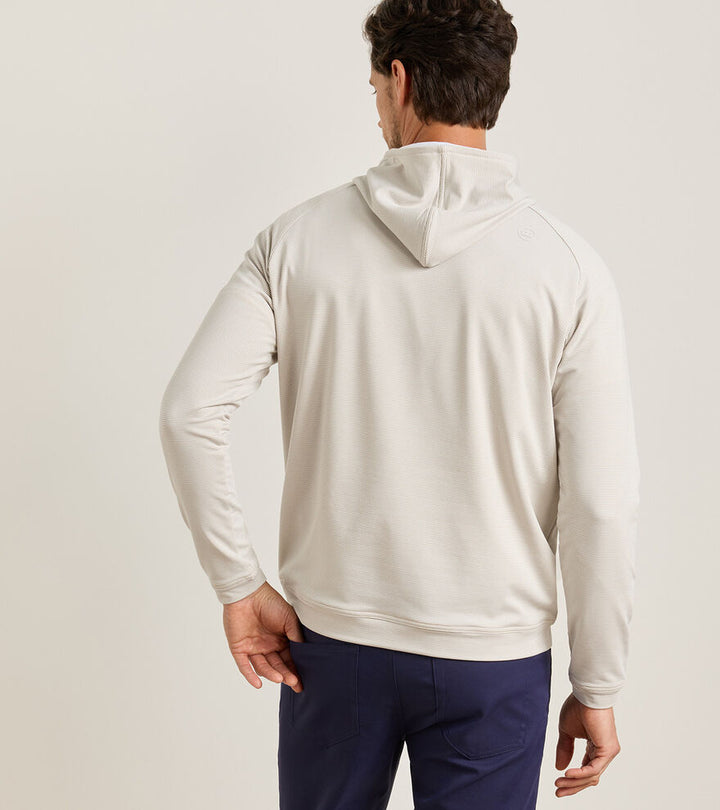 Pine Sugar Stripe Perf Hoodie - Biscuit