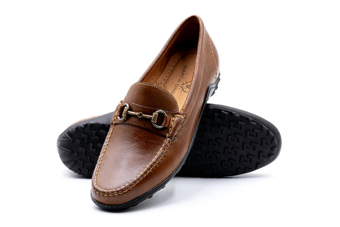 Martin Dingman Bill Water Buffalo Horse Bit Loafers Burnt Cedar