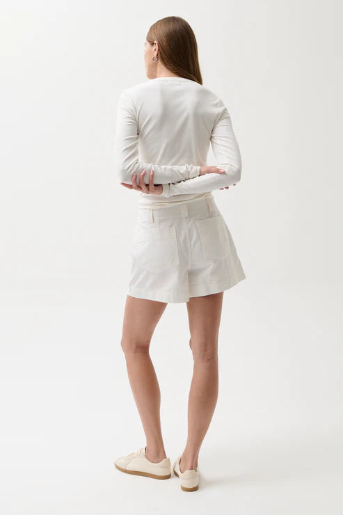 Relaxed A-Line Utility Shorts in White