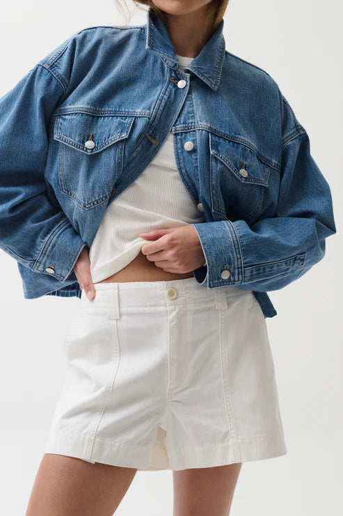 Mason Relaxed Utility Short in White by Pistola