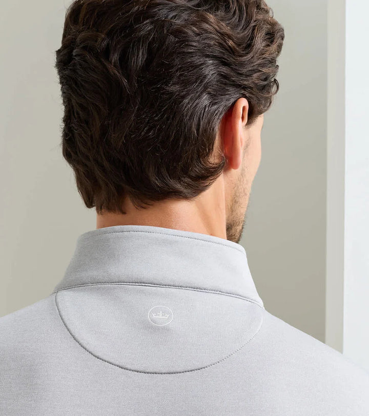 Peter Millar Perth Mélange Quarter Zip Gale Grey