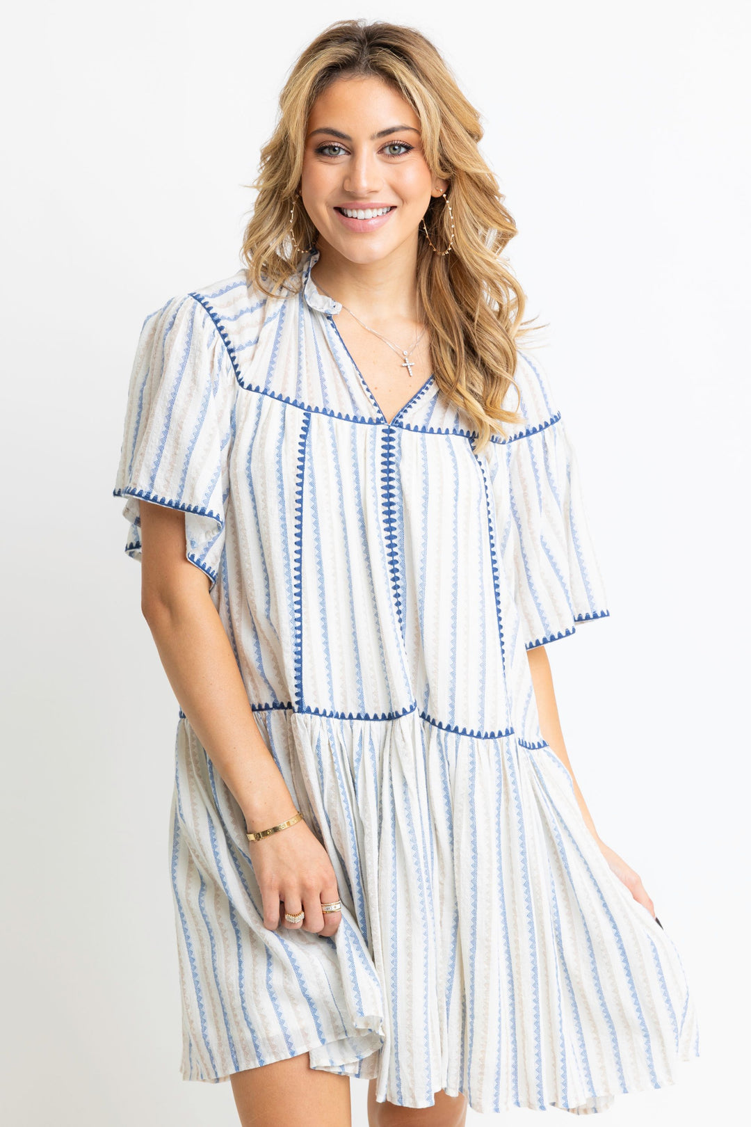 Blue Stripe Linen Dress
