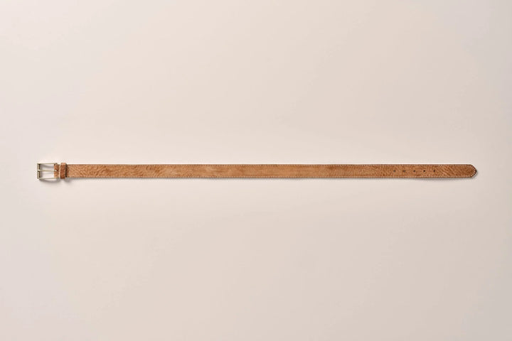 Painted Edge Leather Belt Tan