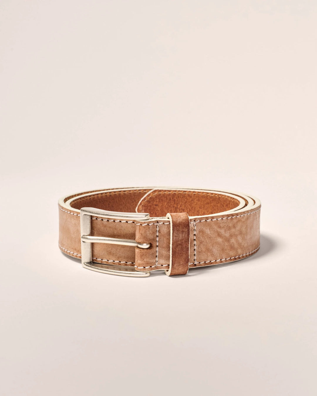 Painted Edge Leather Belt Tan