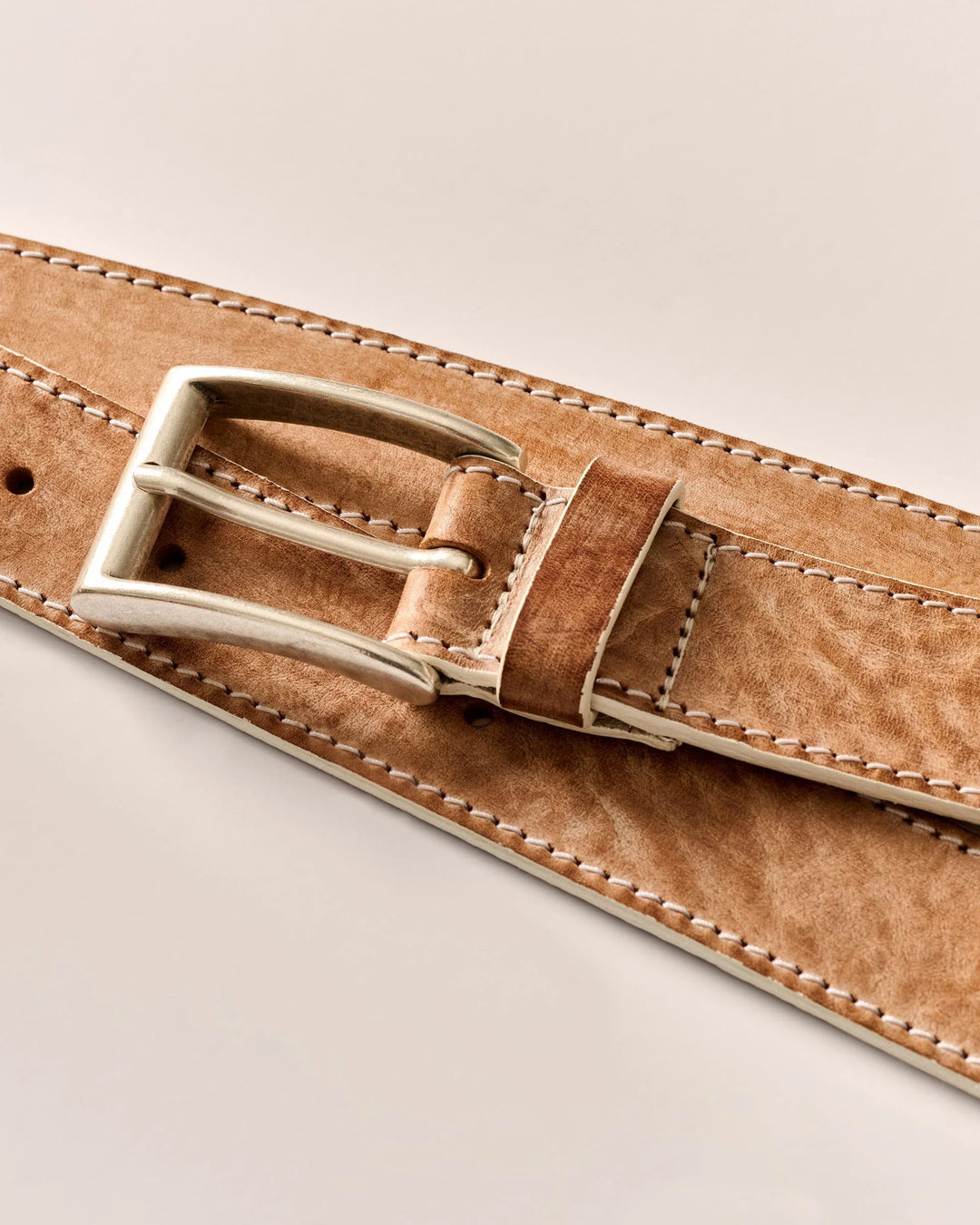 Painted Edge Leather Belt Tan