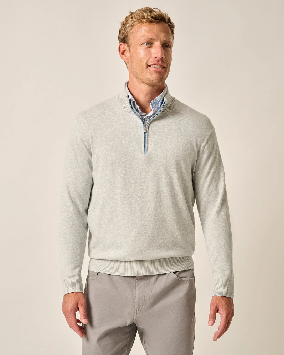 Desmond 1/4 Zip Light Gray