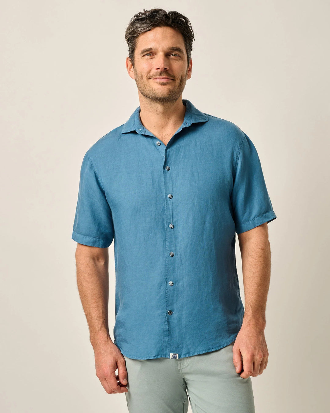 Gianni Linen Button Up Navy