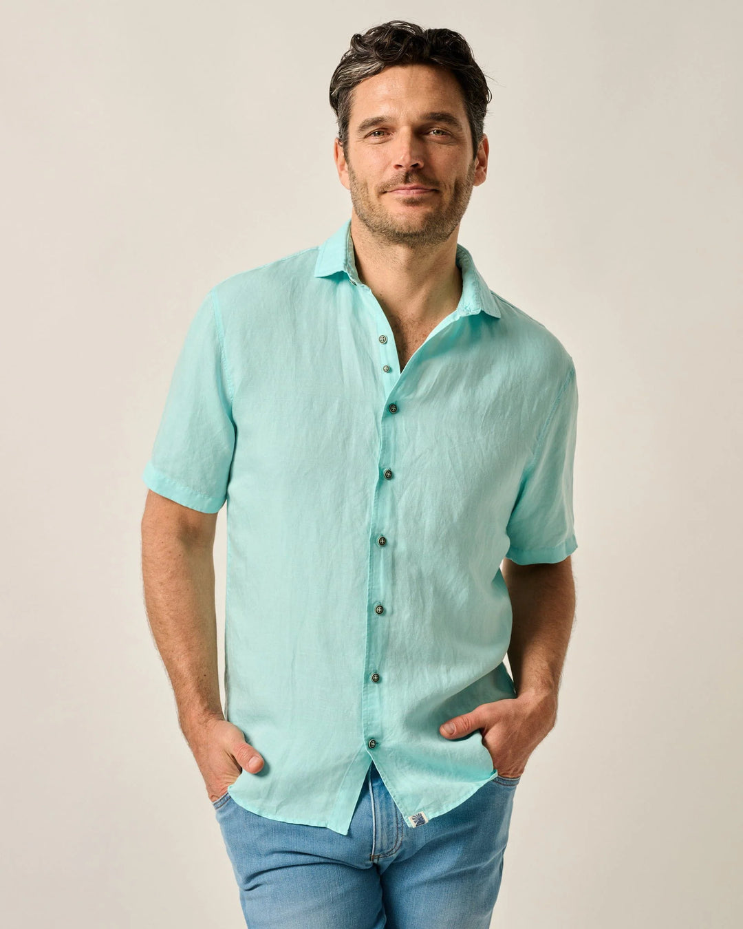 Gianni Linen Button Up Tarpon