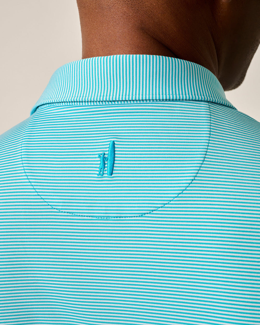 Lyndonn Stripe Perf Polo Tarpon