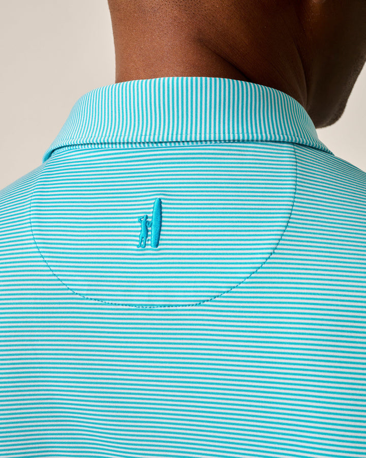 Lyndonn Stripe Perf Polo Tarpon