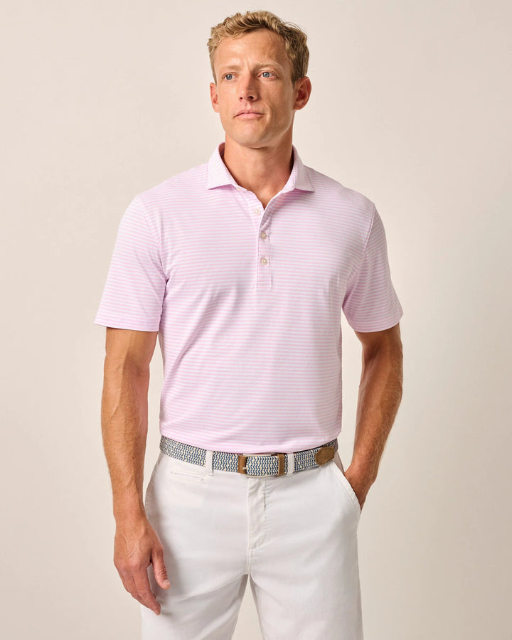 Stetson Stripe Perf. Polo Porto Pink