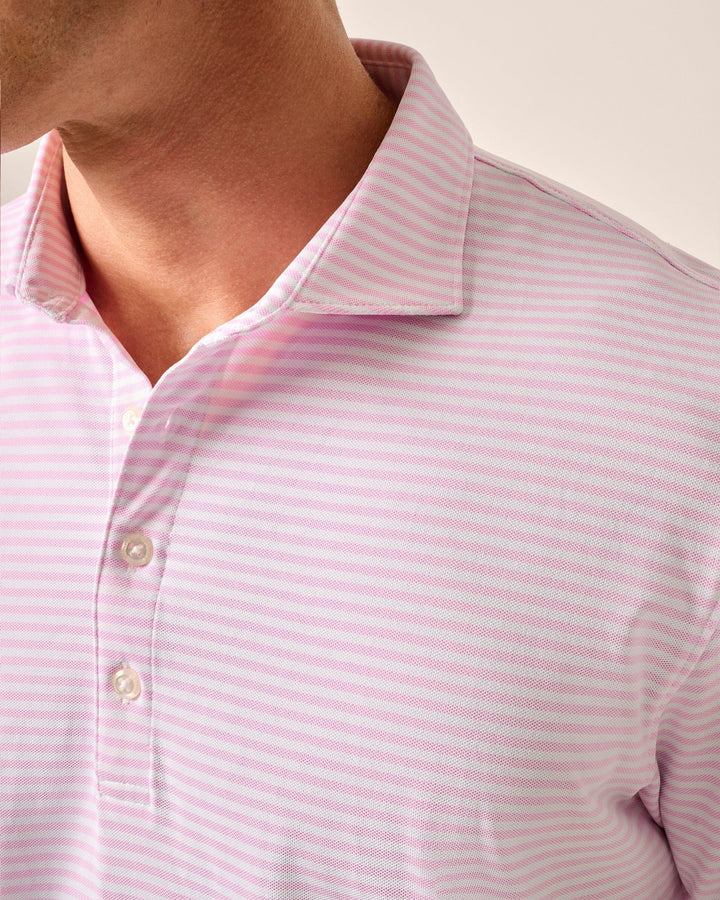 Stetson Stripe Perf. Polo Porto Pink