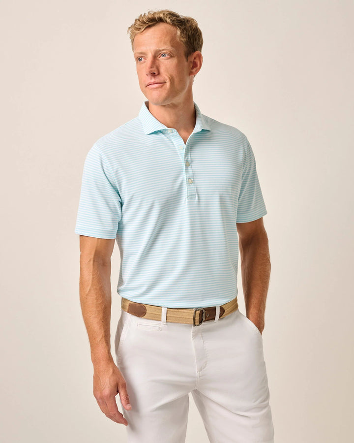 Stetson Stripe Perf. Polo Tarpon
