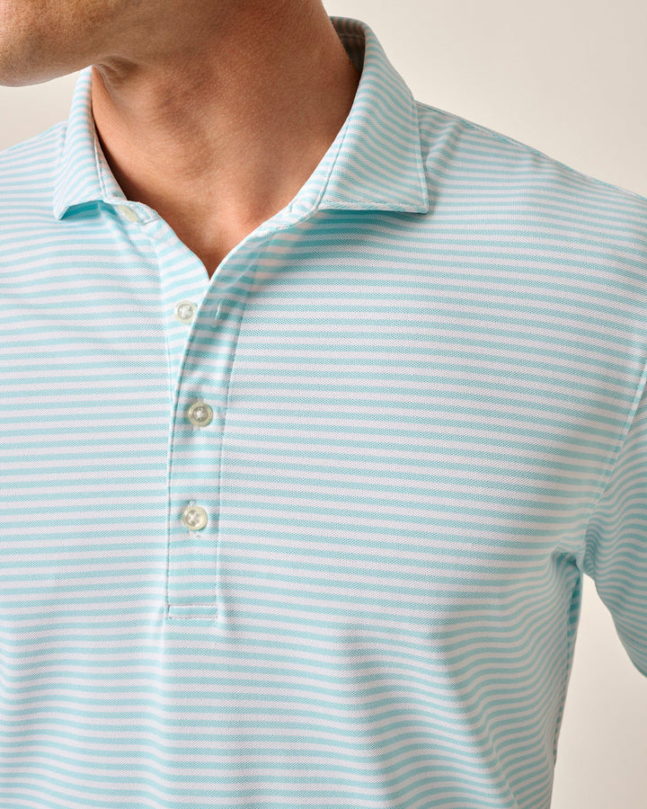 Stetson Stripe Perf. Polo Tarpon