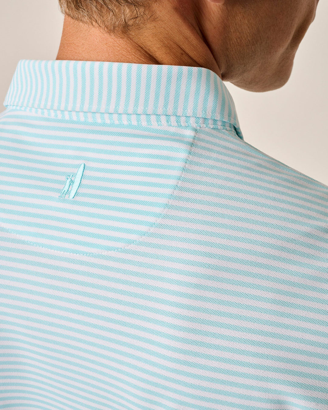 Stetson Stripe Perf. Polo Tarpon