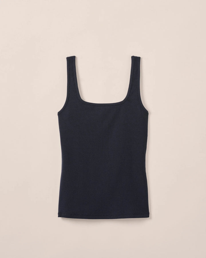 Monica Cotton Blend Tank - Navy