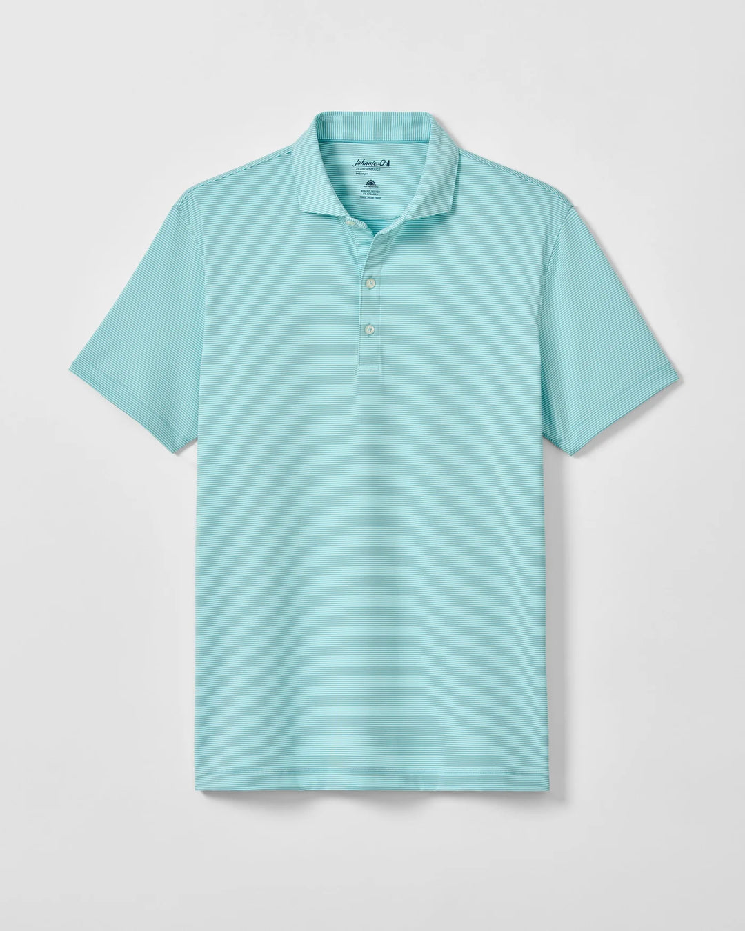 Johnnie-O Perf Jersey Polo Lyndonn Stripe - Tropical Celeste