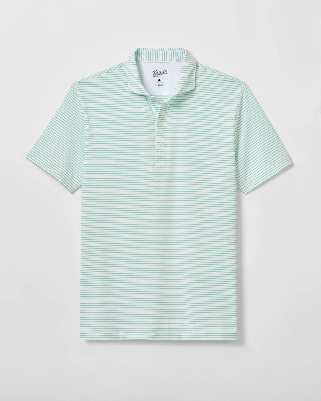 Michael Striped Perf Polo - Cilantro