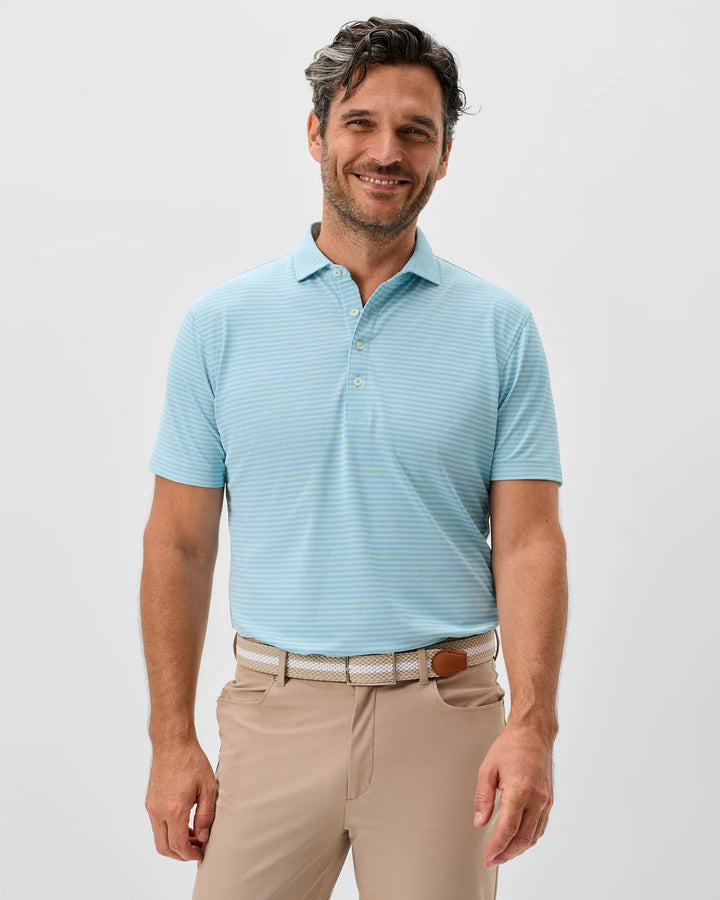 Johnnie-O Stetsons Stripe Polo Macaw