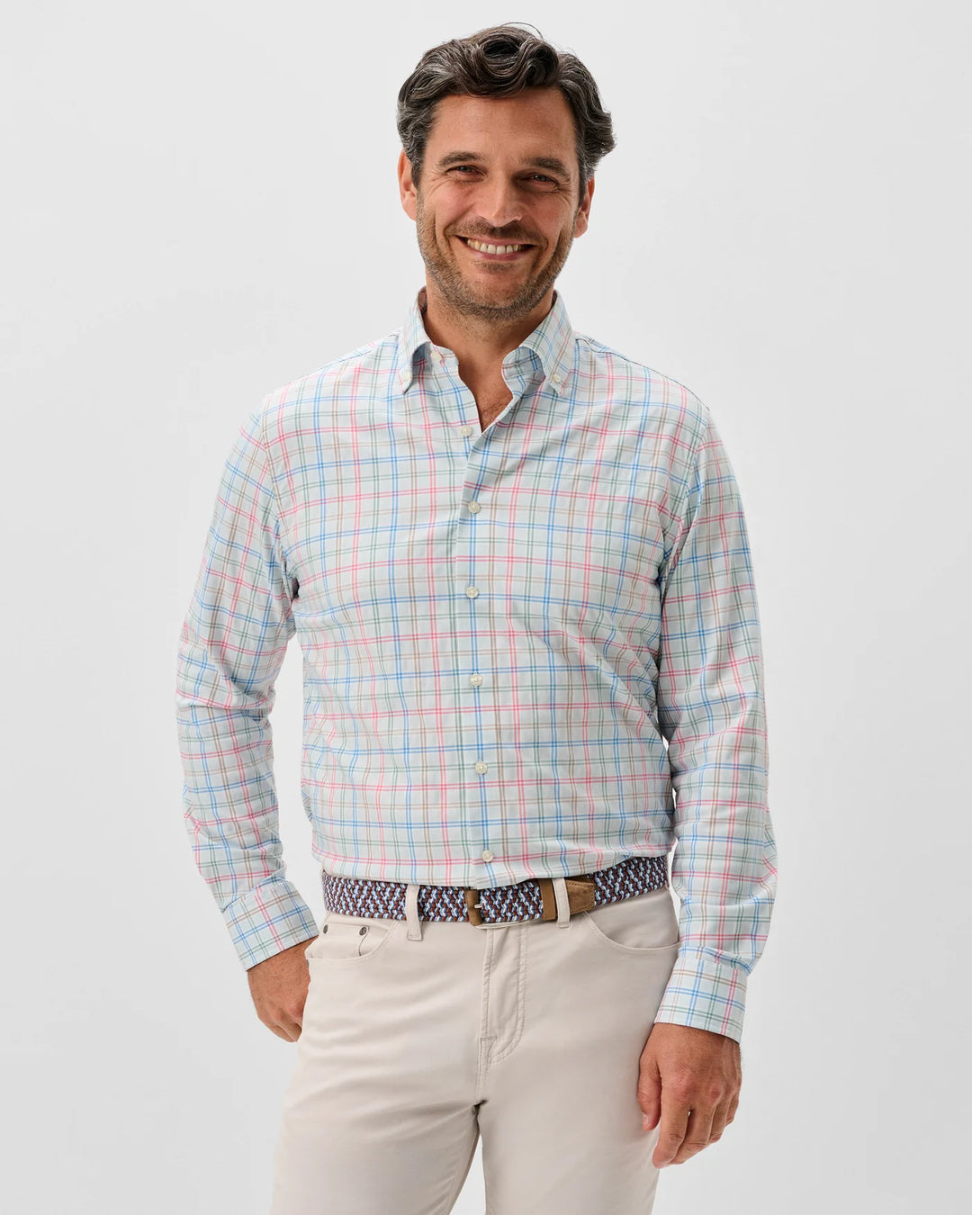 Bingham Perf Button Down - Gulf Blue