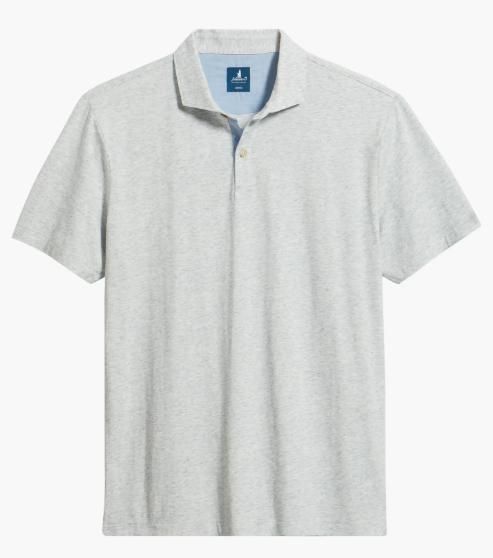 Johnnie-O Starnes Cotton Blend Polo Light Gray